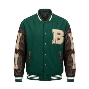 Vamtac Varsity Jacket Womens XL Green Unisex Embroidery Vintage Streetwear Retro